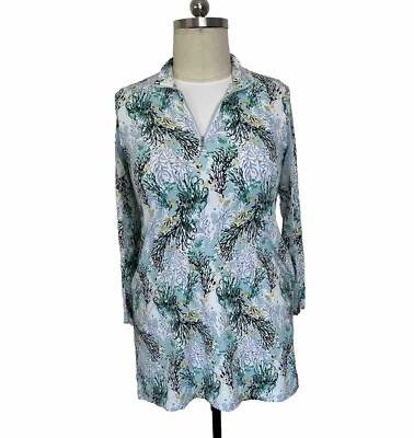 Women's 1X Tennis Dress Long Sleeve Vented Undersleeve Half Zip Neck Collared - Image 1 of 4