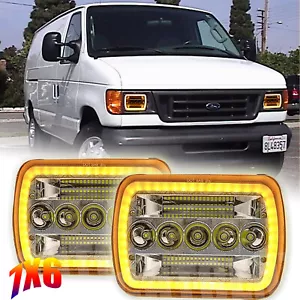 Faros LED de haz alto bajo de 5x7" 7x6" para Ford E-150 E-250 E-350 Econoline 2 piezas - Imagen 1 de 12