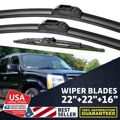 Chevrolet Trailblazer 2003-2006 Window Windshield Wiper Blades 22"+22"+16" New — 第 1/4 张图片
