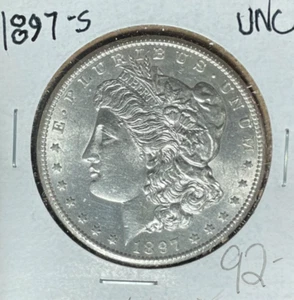 Dólar de plata Morgan 1897-S ~sin circular ~buena moneda~ - Imagen 1 de 2
