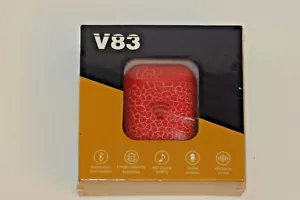 Brand New Crackle Bluetooth HD Sound Quality Earbuds V83 With Charging Case Red - Picture 1 of 3