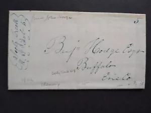 New York: Seely Creek 1846 Stampless Cover, Blue Fancy Circled Ms at Left, DPO - Picture 1 of 6