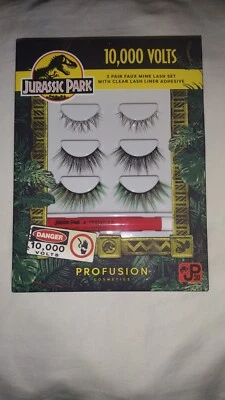 Jurassic Park 10,000 Volts Three Pair Faux Mink Lash Set With Clear Adhesive - Image 1 of 2