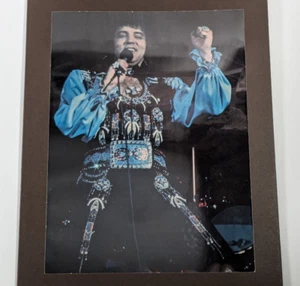 Framed Elvis Cutout - Color Photo of Him with Mic in Shiny Costume King of Rock - Picture 1 of 7