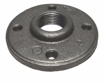 1/2" BLACK MALLEABLE IRON FLOOR FLANGE fitting pipe npt - Image 1 of 2