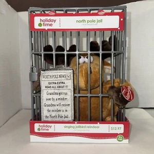 North Pole Jail Singing Jailbird Reindeer NEW Musical - Picture 1 of 4