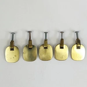 Lot Of 5 VTG Brass Furniture Drawer Drop Pulls Pendant Drop A3137 - Picture 1 of 12