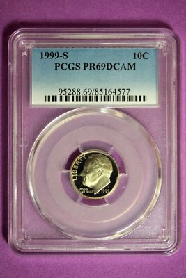1999 S PCGS PR69 DCAM Roosevelt Dime #B31310 - Image 1 of 2