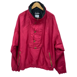 Gerry Parka Jacket Mens XL Red Pullover Pockets Nylon Blend Side Zip Vintage - Picture 1 of 9