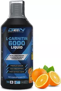 L-Carnitine 6000 Liquid - 1000 ml - Hochdosiert mit 6000mg / Tag - Vegan Orange - Bild 1 von 8