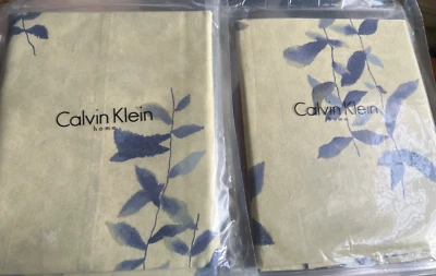 CALVIN KLEIN VEILED LEAVES KING SHAMS PURPLE WISTERIA FLOWER YELLOW JAPANESE NEW - Image 1 of 3