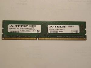 A-Tech 2GB PC3-8500 Desktop DIMM DDR3 1066 MHz 240-Pin Non ECC Memory RAM 1x 2G - Picture 1 of 5