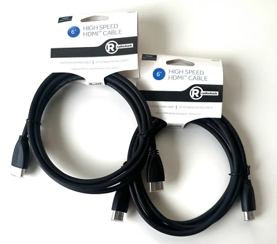 2 Pack 4K HDMI Cable - New - 6’ Foot ft 600Hz Refresh High Speed RadioShack NIP - Image 1 of 4
