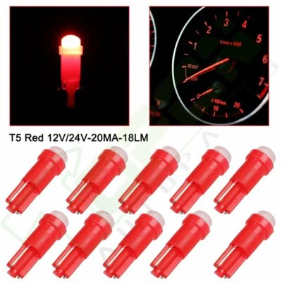 10x 70 58 73 74 T5 painel de instrumentos LED vermelho lâmpada para Chrysler - Imagem 1 de 4