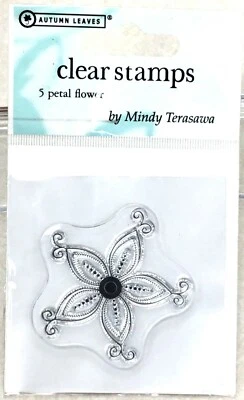 Creativity Autumn Leaves Clear Stamps 5 Petal Flower by Mindy Terasawa #3526 - Image 1 of 3