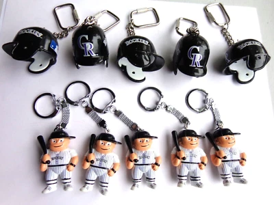 VINTAGE MLB COLORADO ROCKIES  Lil Sports Brat Key Chains PLAYERS / HELMETS 10 Pc - Image 1 of 2