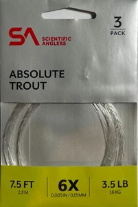 Scientific Anglers Absolute Forellenvorfach 3er Pack 7,5' - 6x - Bild 1 von 1