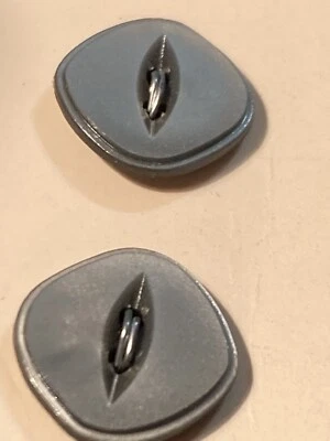 VTG Streamline Plastic Buttons Grey Marbled 2 Hole 9/16" 3 on Card - Image 1 of 4