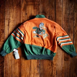 Vintage University of Miami Hurricanes Jacket Size L RARE NCAA Embroidered  - Picture 1 of 18