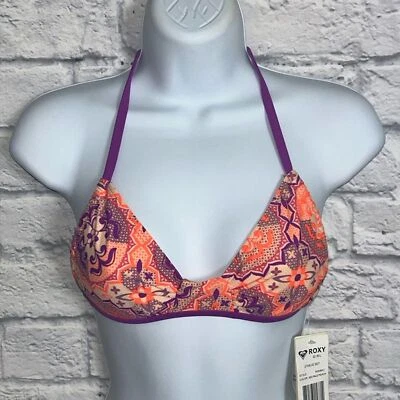Top de bikini Roxy Girl morado y naranja talla 14 Foto 1 de 4