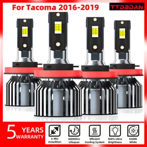 H11+H11 LED Headlight Super Bright Bulbs Kit 8000K For Toyota Tacoma 2016-2019 - Picture 1 of 12