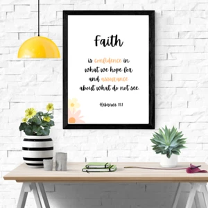 "Faith, Love, Hope" Bible Verse Art Print for Framed Wall Art - Christian Gifts - Picture 1 of 21