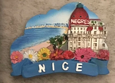 Imán de refrigerador colorido con vista a la playa bonito Francia Foto 1 de 3