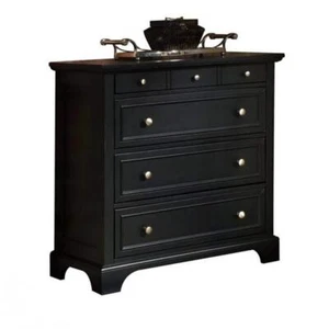 HOMESTYLES Chest Of Drawers 16.5" x36" x36" 4-Drawers Wood Classic in Black - Picture 1 of 9