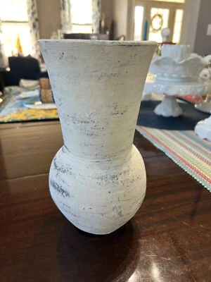 Blue & White Ombre Rustic Farmhouse Style Ceramic Vase 10” - Image 1 of 4