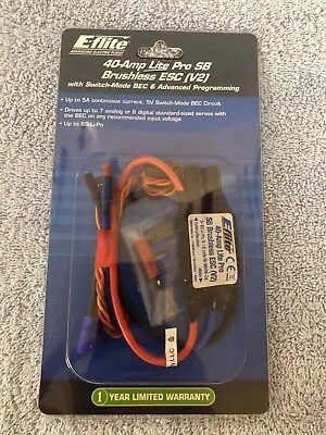 E-flite 40-Amp Pro SB Switch-Mode BEC Brushless ESC V2 EC3 EFLA1040B - Image 1 of 2