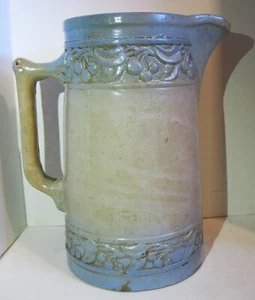 Ant Red Wing Cherry Band Tall Salt Glazed Stoneware Water Milk Pitcher - Picture 1 of 23
