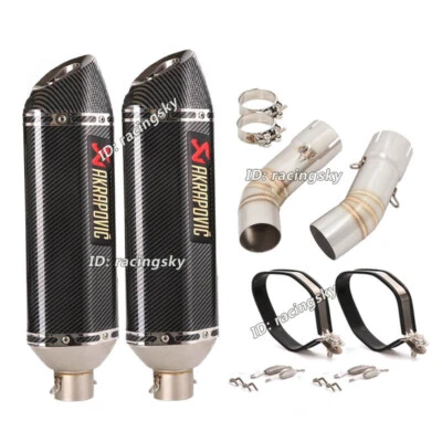 Slip For Ducati 848 1098 1198 Motorcycle Exhaust Middle Pipe 470mm Muffler Tips - Image 1 of 4