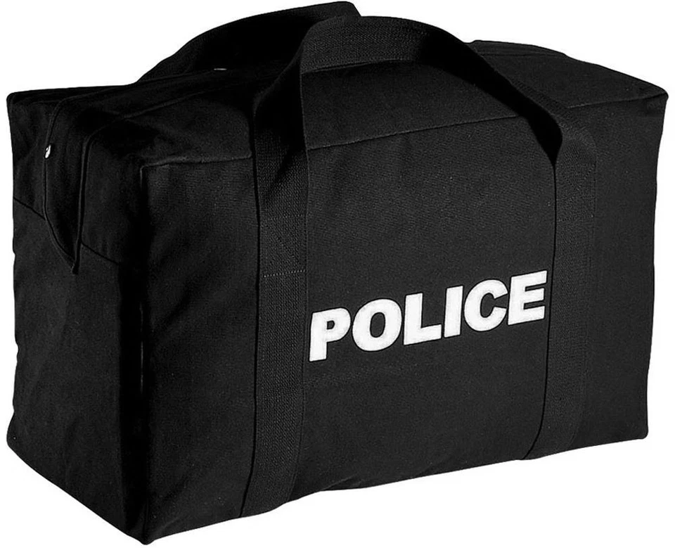 Bolsa de equipo de carga paracaídas negra POLICÍA logotipo de policía de doble cara equipo grande Foto 1 de 1