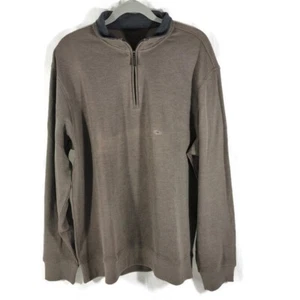 Van Heusen Herren Gr. L Pullover Sweater Quarter Zip braun Baumwollmischung - Bild 1 von 6