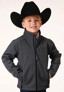 Roper Youth Boys Technical Grey Polyester Softshell Jacket - Picture 1 of 4