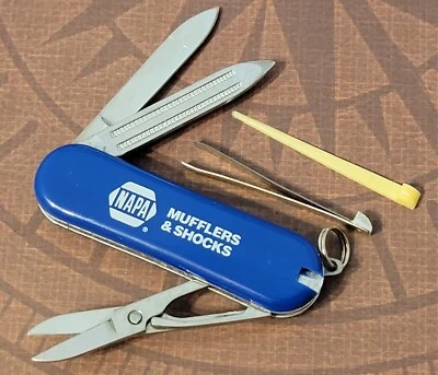 Multi Tool Knife Three Blade Mini Folder NAPA Advertising Scissors Nail File - Image 1 of 4