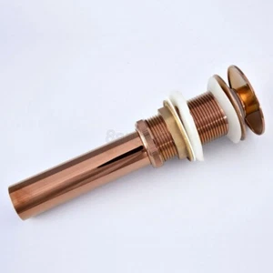 Rose Gold Brass Pop Up Drain Basin Vessel Sink Waste Drainer Without Overflow - Picture 1 of 7