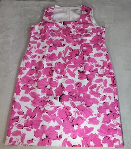 Kasper Dress Womens 16W Pink White Floral Sleeveless Shift Lined Career Spring - Picture 1 of 11