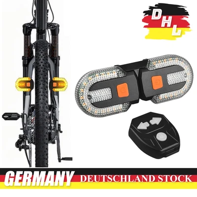MARKENLOS Fahrrad Blinker LED Bicycle Rear Signal Light 5 Modi USB IPX5 mit Fernbedienung