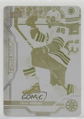 2018-19 Upper Deck Compendium Printing Plate Yellow 1/1 David Krejci #37 g8v - Image 1 of 3