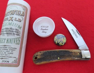 Great Eastern Knife Sambar Stag Viper 470120 IMPRESIONANTE CIERVO Y BOTÓN AAA+ SIN USAR, EN CAJA SIN RESERVA Foto 1 de 4