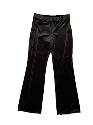 Pantalones de terciopelo Melissa Paige para mujer talla M negros pierna ancha elásticos Foto 1 de 2
