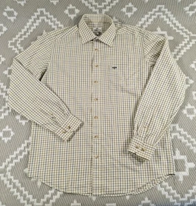 Hoggs Of Fife Mens Inverness Cotton Tattersall Shirt Size Medium Dark Brown Gold - Picture 1 of 16