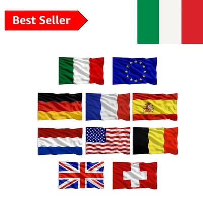 10 Pezzi Bandiere Nazionali.150x90 cm Bandiere del Mondo con Anelli Durevole.... - Immagine 1 di 4