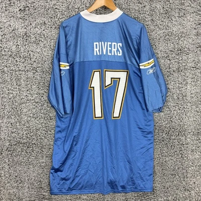 San Diego Chargers Jersey Mens 2XL Powder Blue NFL Football Philip Rivers Reebok - Image 1 of 4