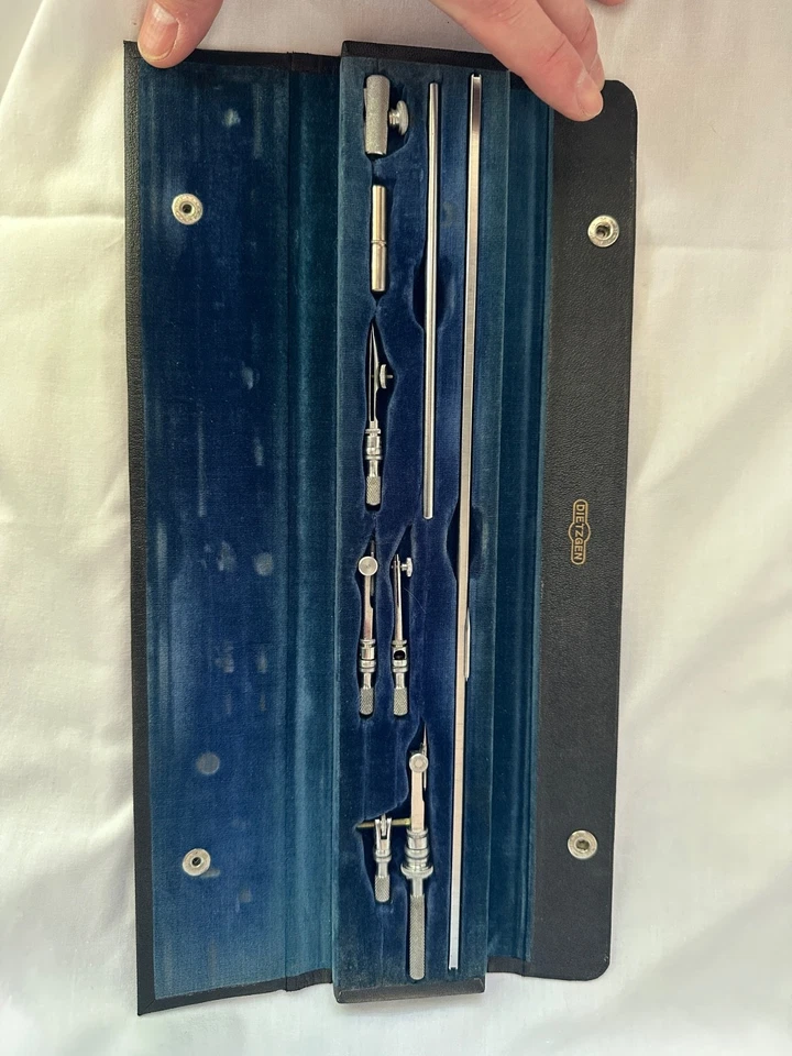 Vintage Dietzgen Drafting Compass Set Germany w/ Case – Complete Engineer Tools - Image 1 of 4