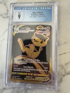 CGC Graded MINT 9 Pokémon Mew VMAX Lost Origin Trainer Gallery Holo Ultra Rare - Picture 1 of 5