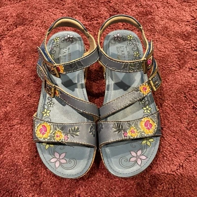 Spring Step L'Artiste Sandals Floral Blue Size 36 (US 5.5-6) - Image 1 of 4