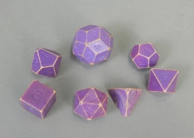 PÚRPURA Vintage Juego Ciencia Precisión Mazmorras y Dragones Dados Poliédricos D30 Foto 1 de 2