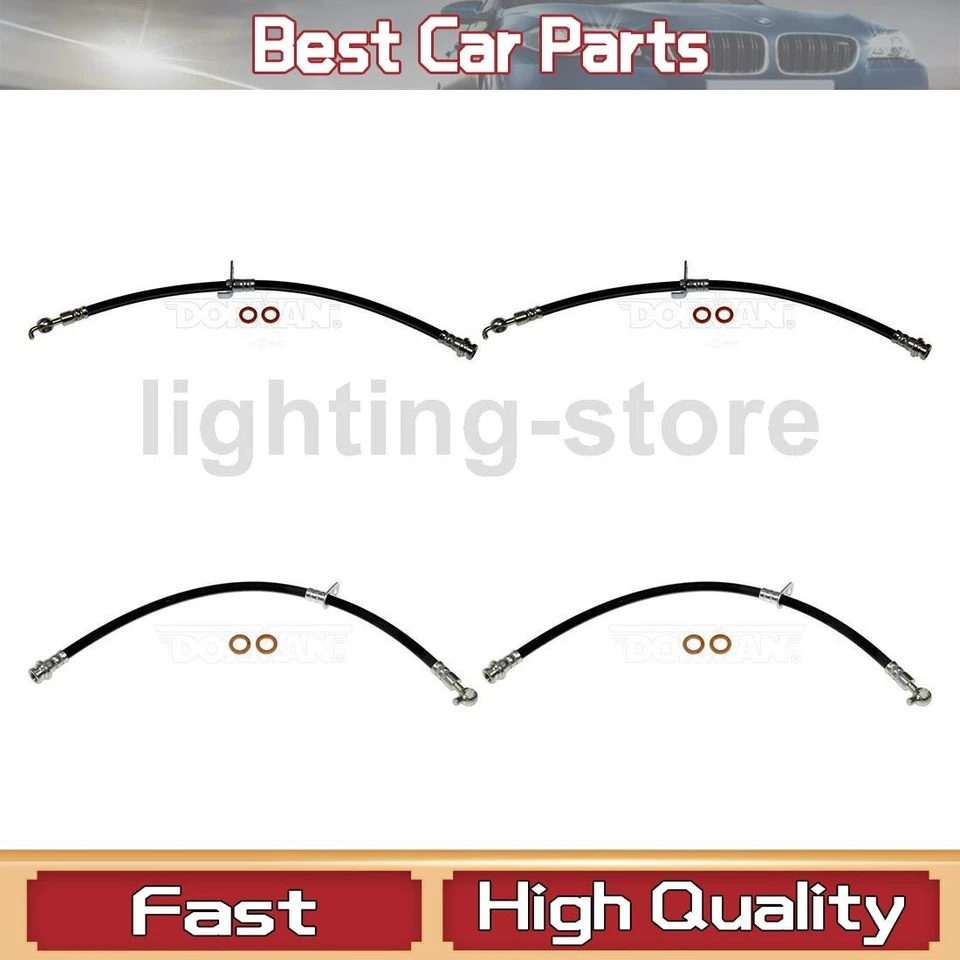 Linha de freio hidráulica de freio dianteiro traseiro 4 compatível com 2007 Lincoln MKX - Imagem 1 de 4